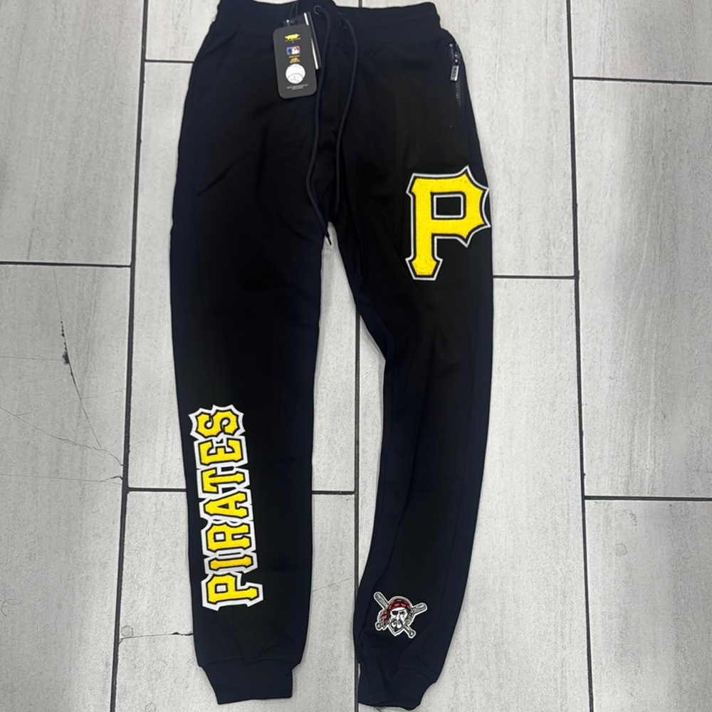 Pro Standard Black Pirates Sweatpants with Yellow Logo